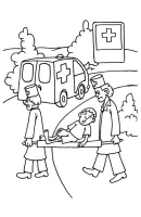 Ambulance kleurplaat 2
