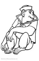 Apen kleurplaat 13