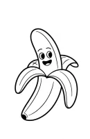 Banaan kleurplaat 1
