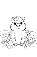 Capibara kleurplaat 1