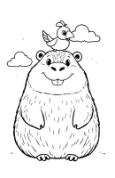 Capibara kleurplaat 5