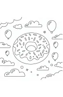 Donut kleurplaat 18