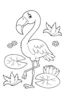 Flamingo kleurplaat 3