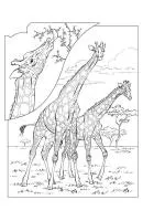 Giraffe kleurplaat 1