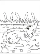 Krokodil kleurplaat 5