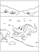 Krokodil kleurplaat 7