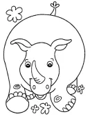 Neushoorn kleurplaat 15