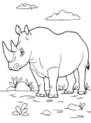 Neushoorn kleurplaat 8
