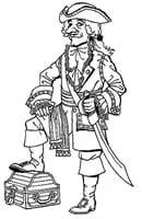 Piraten kleurplaat 14