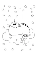 Pusheen kleurplaat 1