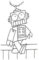 Robot kleurplaat 6