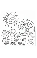 Strand kleurplaat 10