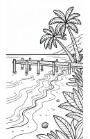 Strand kleurplaat 16