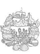 Verjaardagstaart kleurplaat 17