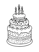 Verjaardagstaart kleurplaat 19