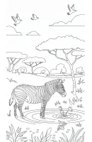 Zebra kleurplaat 19